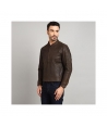 BLOUSON CUIR DT MARRON